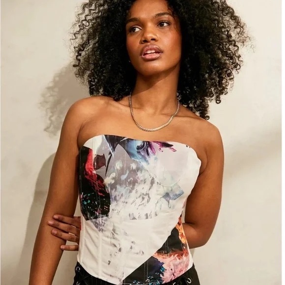 Medium MIAOU X Urban Outfitters UO Exclusive Denim Perri Corset - Picture 2 of 6